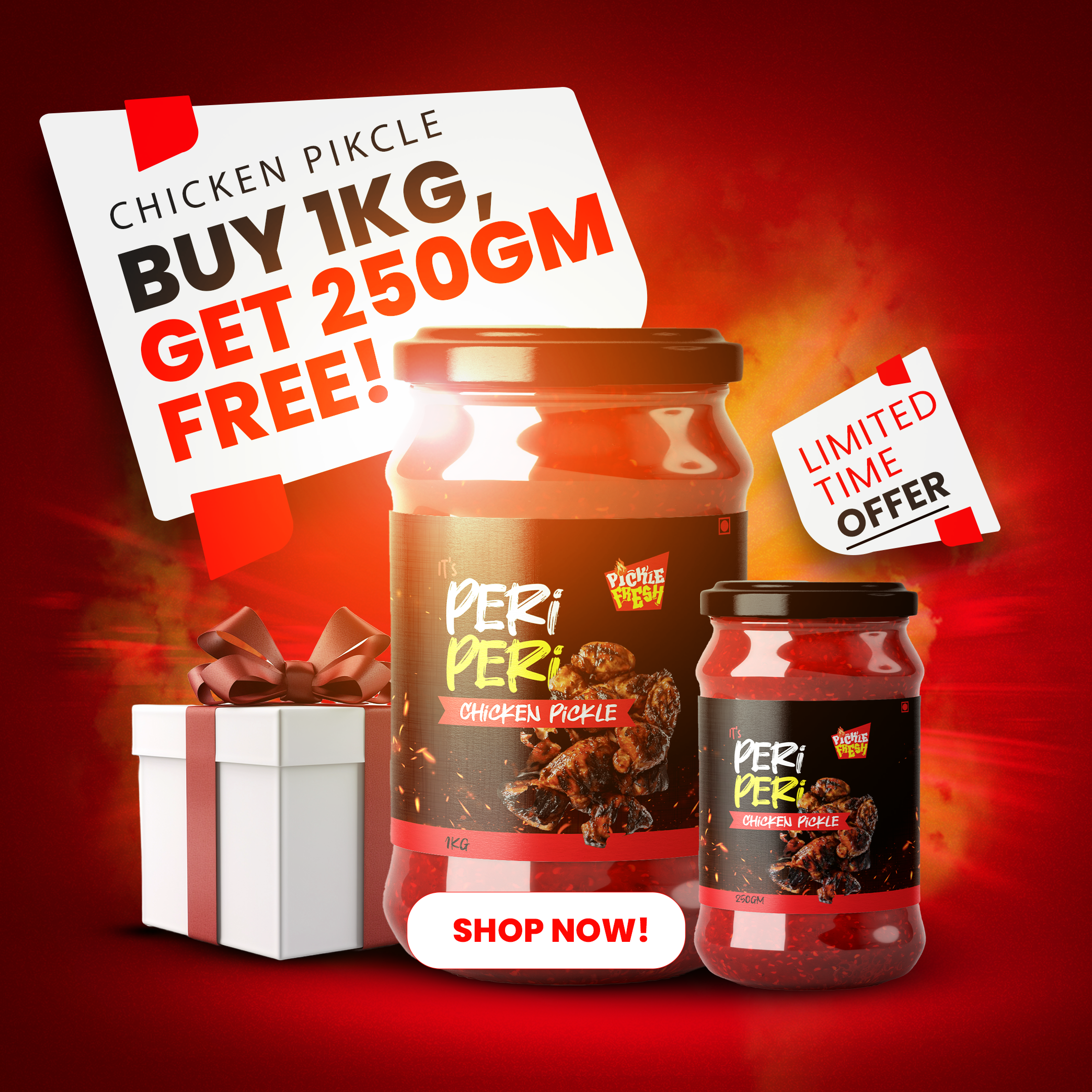 Buy Chicken pickle 1kg and get 250 gms FREE