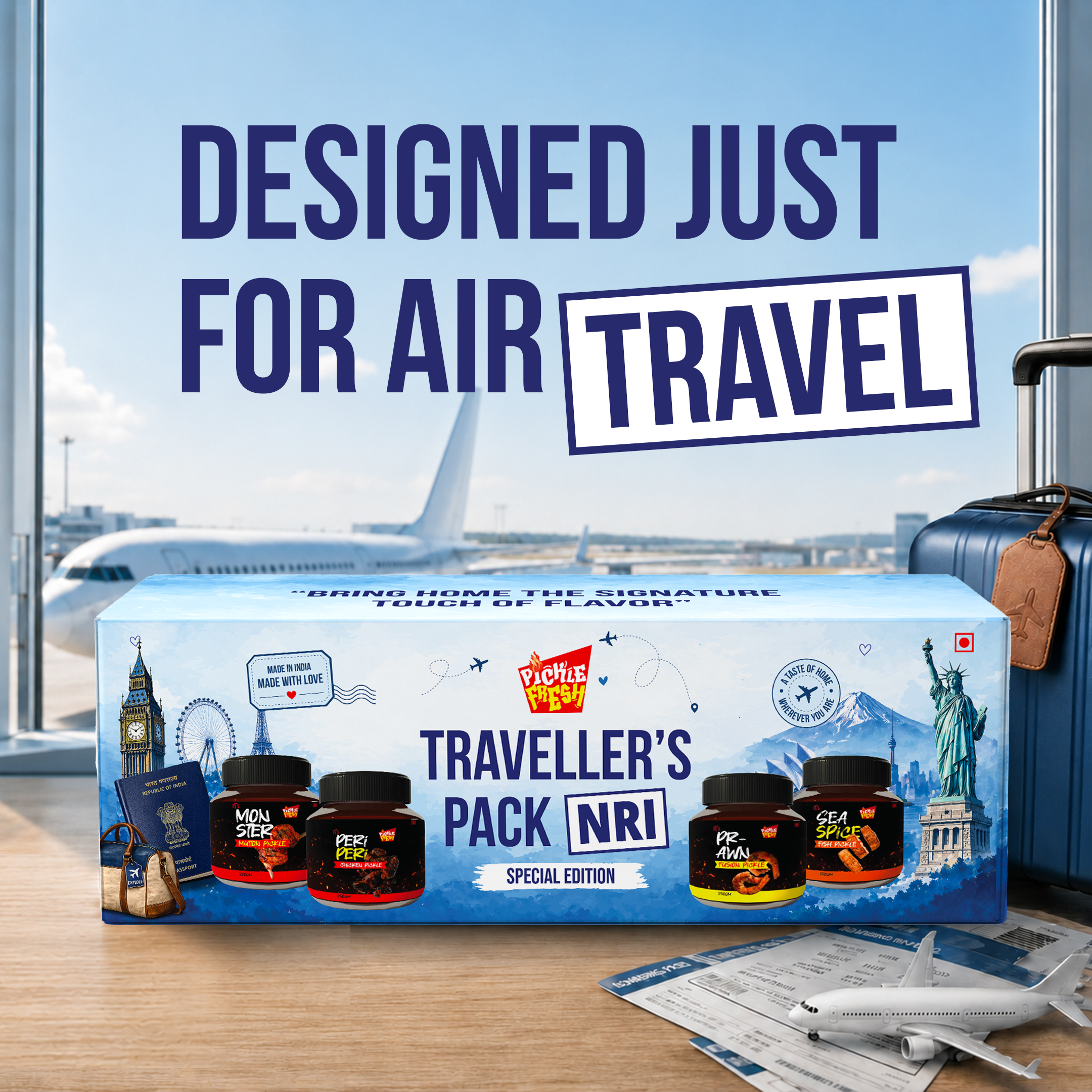 Combo of Chicken,Fish,Prawn,Mutton non veg pickle - Traveller's Pack