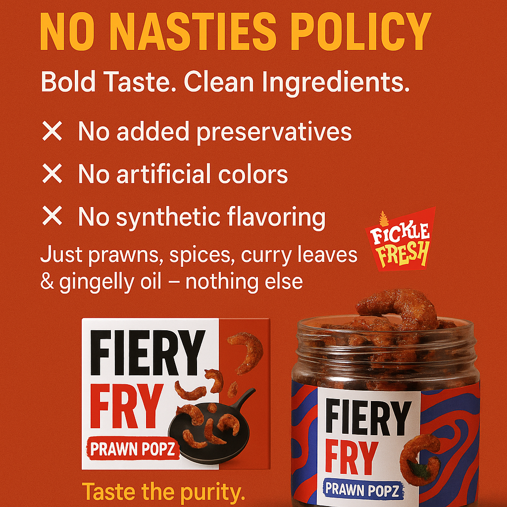 Fiery Fry Prawn POPZ (250 gms) - Bottle full of flavoured prawns