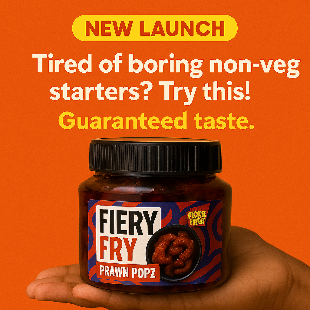 Fiery Fry Prawn POPZ (250 gms) - Bottle full of flavoured prawns