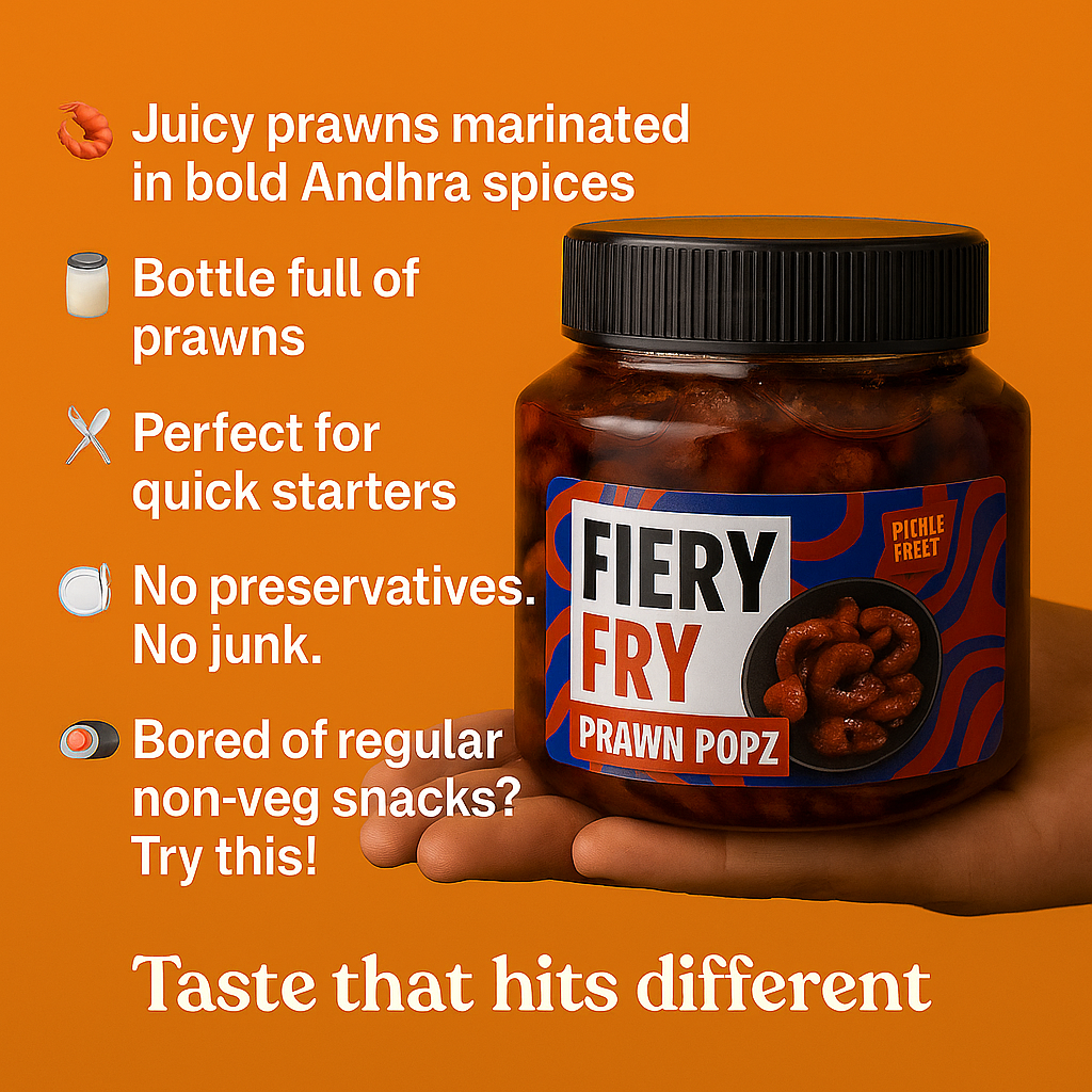Fiery Fry Prawn POPZ (250 gms) - Bottle full of flavoured prawns