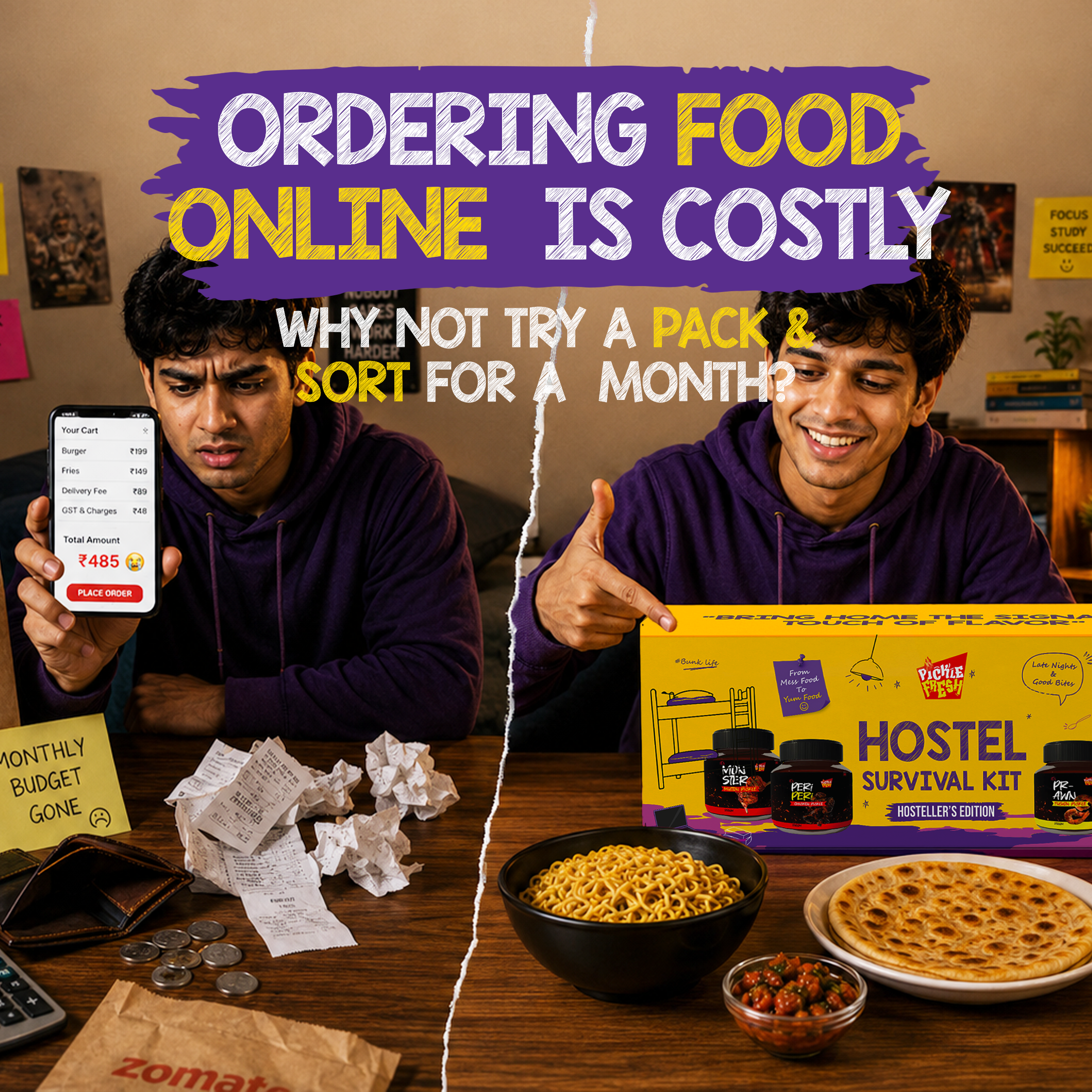 Combo of Chicken,Fish,Prawn,Mutton non veg pickle - Hostel Survival Kit