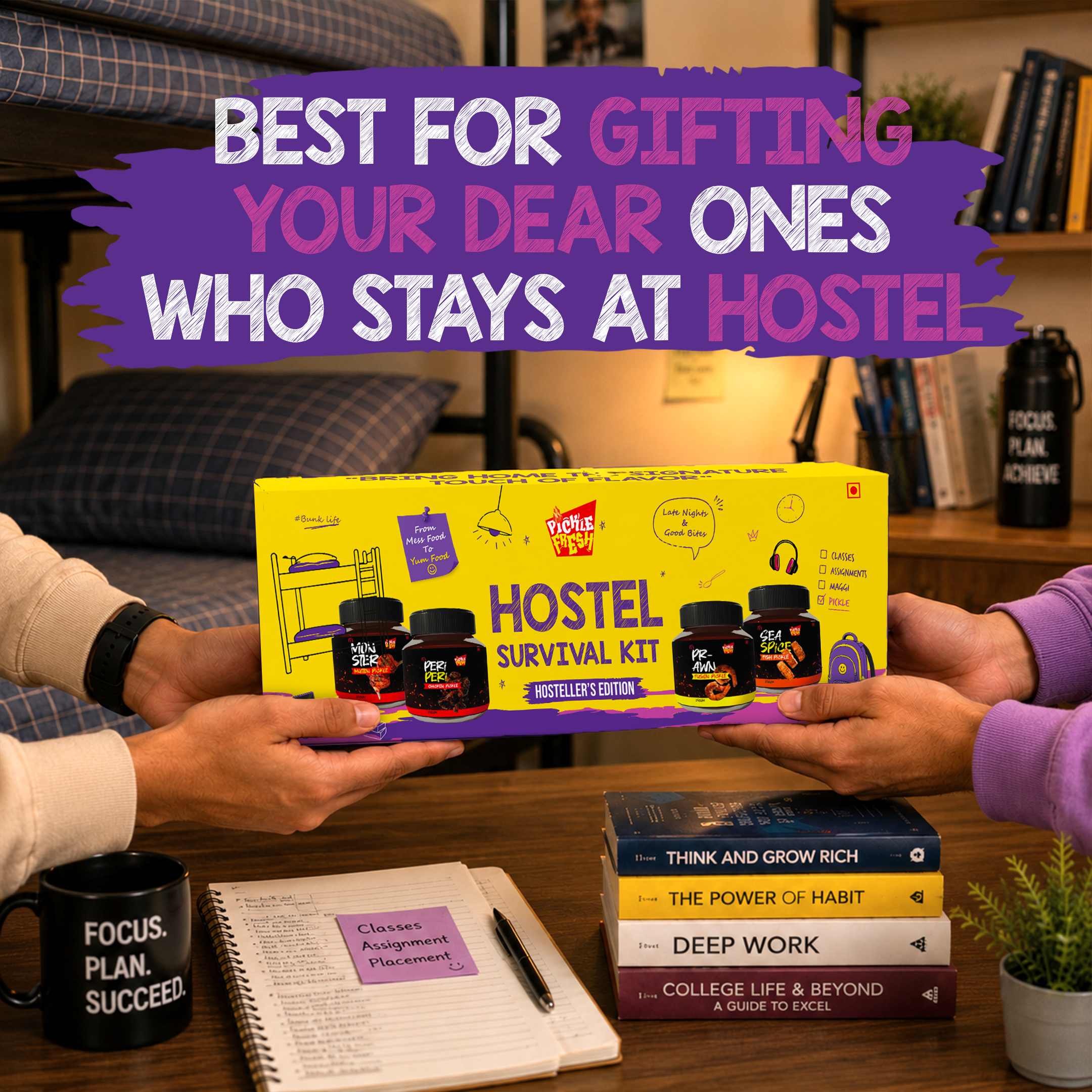 Combo of Chicken,Fish,Prawn,Mutton non veg pickle - Hostel Survival Kit